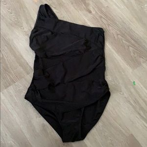 Black one piece bathing suit